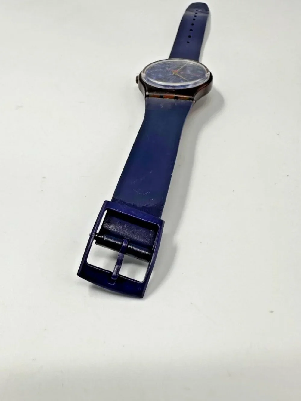 Swatch Lazuli Watch Men 33mm Blue Dial Swiss GF101 New Battery 9